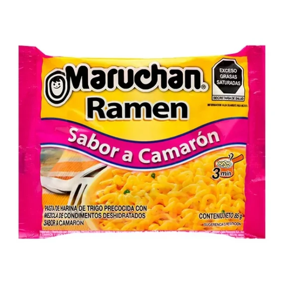 Sopa instantánea Maruchan ramen sabor camarón 85 g