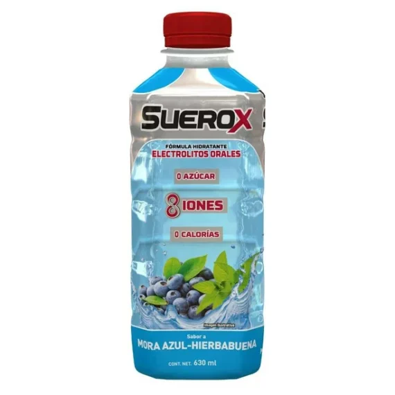 Bebida hidratante Suerox mora azul-hierbabuena 0 azúcar 630 ml