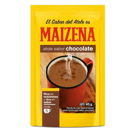 Fécula de maíz para preparar atole Maizena sabor chocolate 45 g