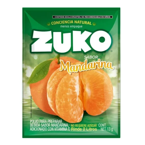 Bebida en polvo Zuko sabor mandarina 13 g