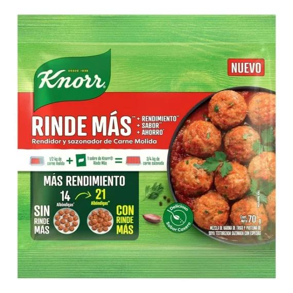Rendidor y sazonador Knorr Rinde Más de carne molida en polvo 70 g
