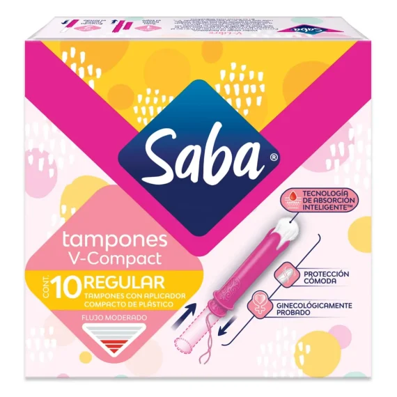Tampones Saba Regulares Con Aplicador Compacto 10 Tampones