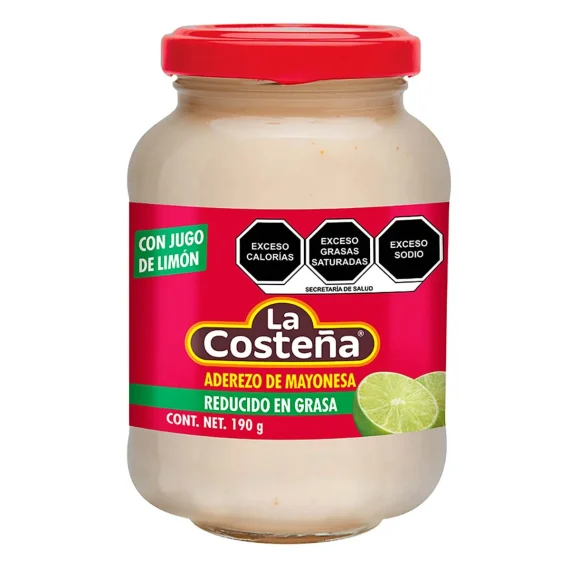 Mayonesa La Costeña con Jugo de Limón Reducida en Grasa 190g