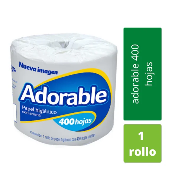 Papel Higienico Adorable Invidual 400 Hojas Dobles
